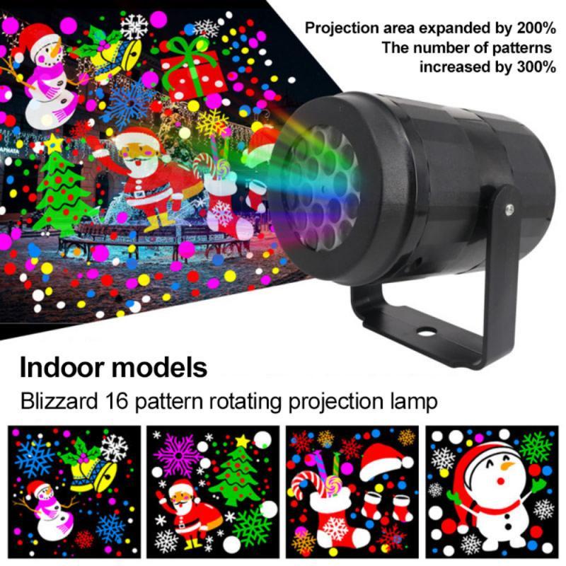 Lumières de fête de Noël, projecteur de flocons de neige, lumière LED, lumière de scène, motif de Noël tournant, éclairage de vacances en extérieur, décoration de jardin pour Noël.