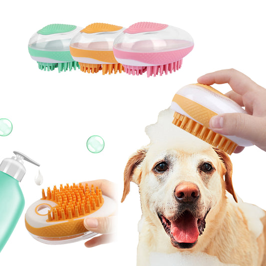 Outil de nettoyage pour chien, brosse de bain 2-en-1, peigne de massage SPA pour animaux, en silicone doux, pour le toilettage des animaux de compagnie.