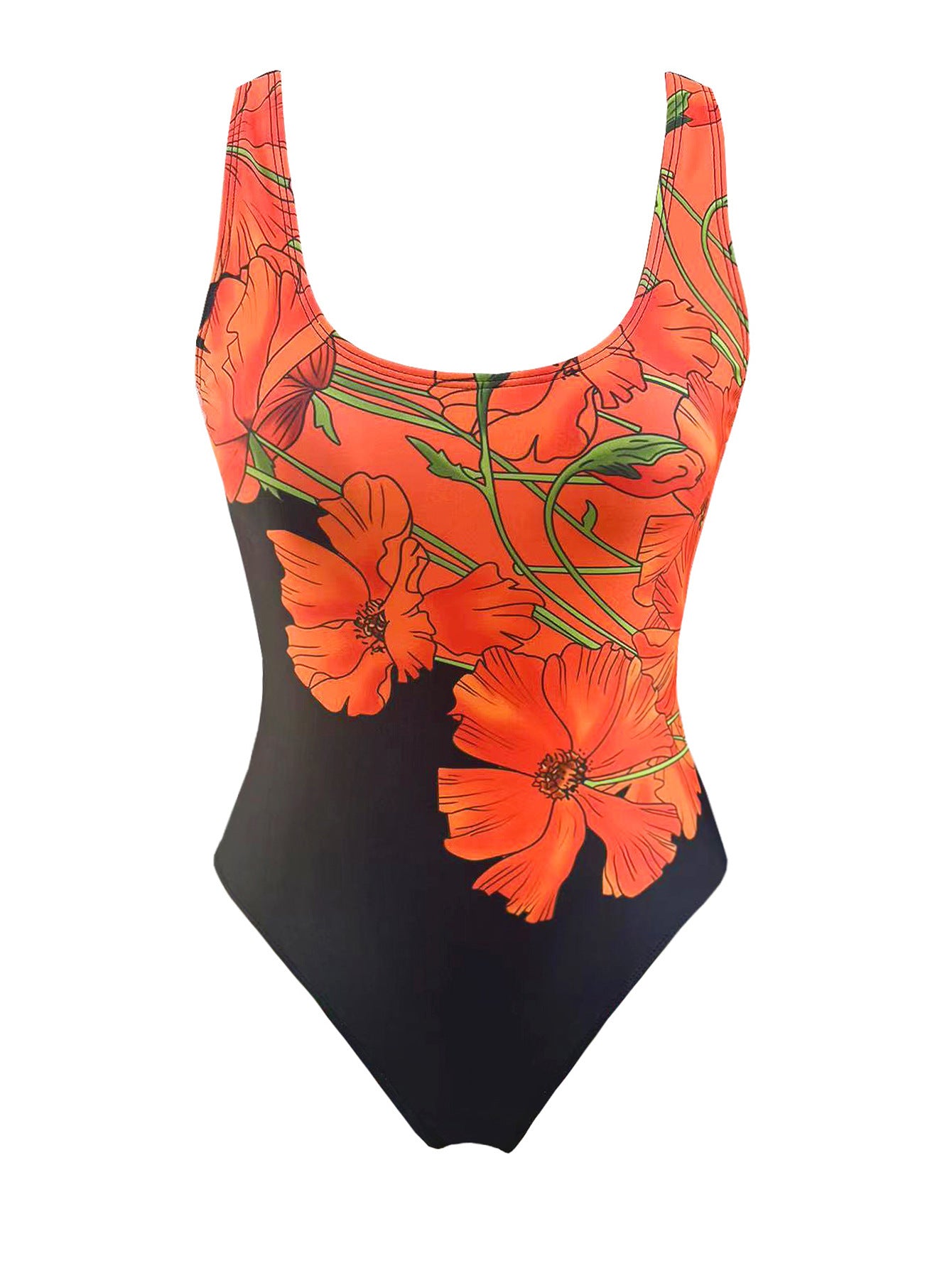 Maillot de bain Slim Fit Sexy Fleurs Imprimé Dos Nu Amazon Bikini Une Pièce