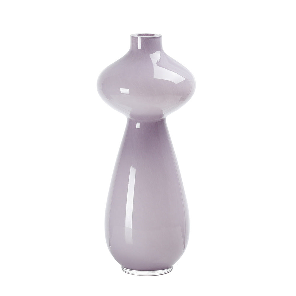 Ornements de vase et de pot de fleurs en verre à petite bouche caramel