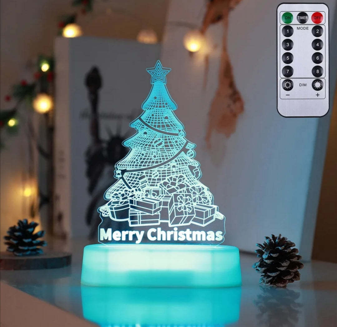 Lampe 3D de décoration de Noël en acrylique, lumières nocturnes LED, cadeau pour les enfants à Noël, ornements de Noël pour la Saint-Valentin et le Nouvel An.