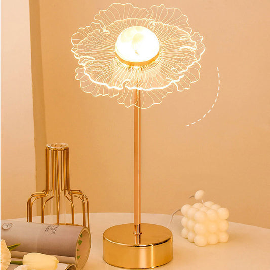 Lampe de table décorée de fleurs pour la chambre à coucher, c'est chaleureux