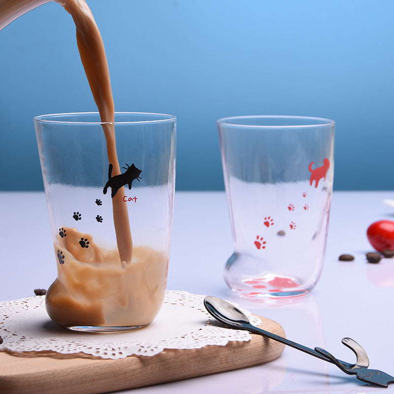 Tasse à café créative en verre avec pattes de chat et pattes de tigre pour bureau, tasse à café, personnalité, petit-déjeuner, lait, porcelaine, cadeau