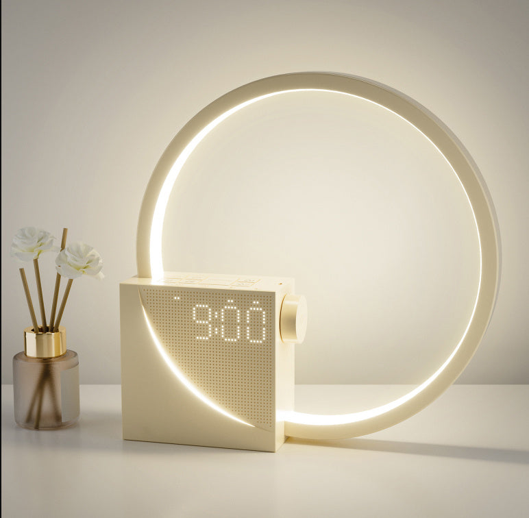 Ambiance colorée Lumière de lune Horloge de réveil Lumière de respiration Horloge à trois niveaux de luminosité Réveil à double alarme Bruit blanc de temporisation