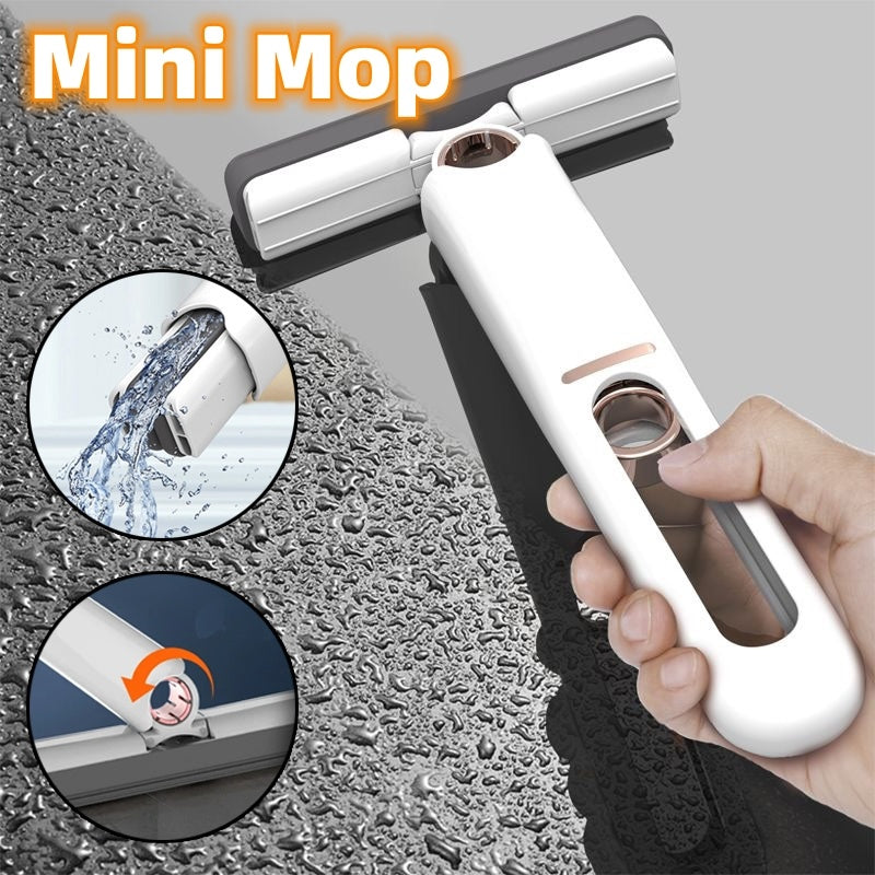 Éponge à récurer Mini Mops pour le nettoyage des sols, outils de nettoyage ménagers, essuie-glace portable pour la maison et la voiture, nettoyeur de bureau et d'écran en verre.