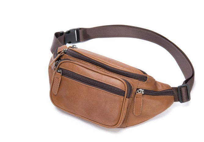 Sac ceinture en cuir pour homme rétro décontracté