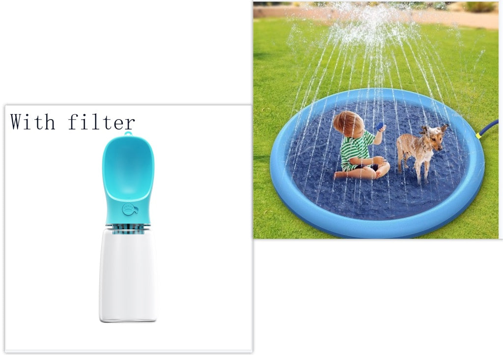 Tapis de jeu anti-dérapant pour enfants et piscine pour chiens, jouets d'eau d'été pour l'extérieur, fontaine de jardin amusante.