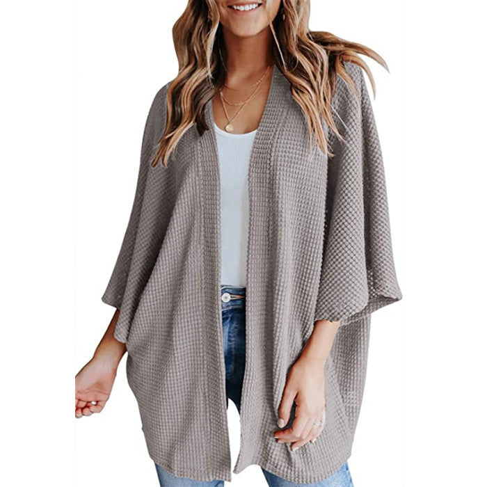 Cardigan gaufré à manches chauve-souris pour femme Gerson