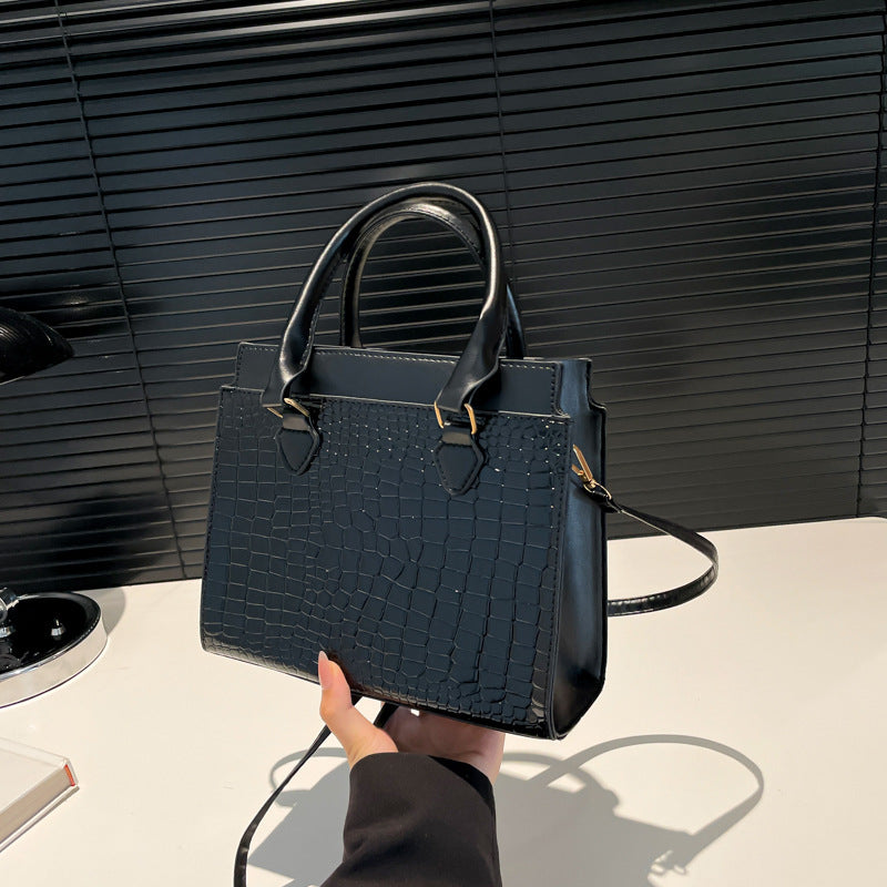 Sac messager à épaule en toile texturée de grande capacité pour navette