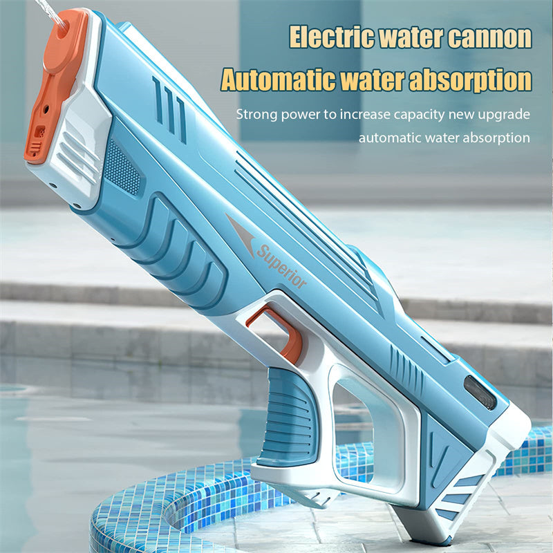 Pistolet à eau électrique automatique complet d'été, jouet à induction absorbant l'eau, pistolet à eau haute technologie pour les combats d'eau en extérieur à la plage.