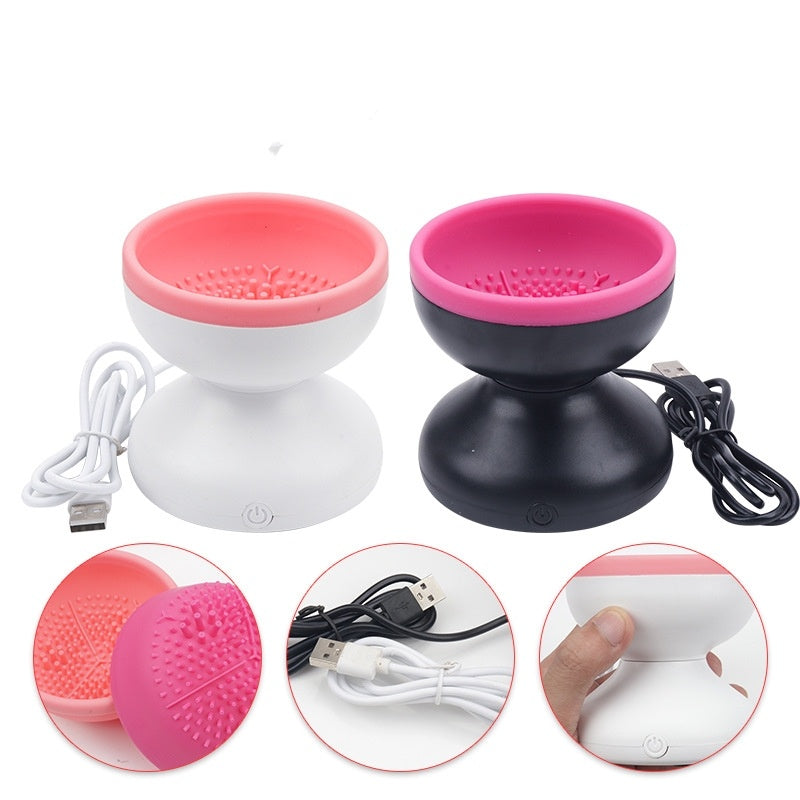 Machine de nettoyage de pinceaux de maquillage électrique portable automatique USB, outils de nettoyage de pinceaux cosmétiques pour tous les tailles de pinceaux de maquillage.