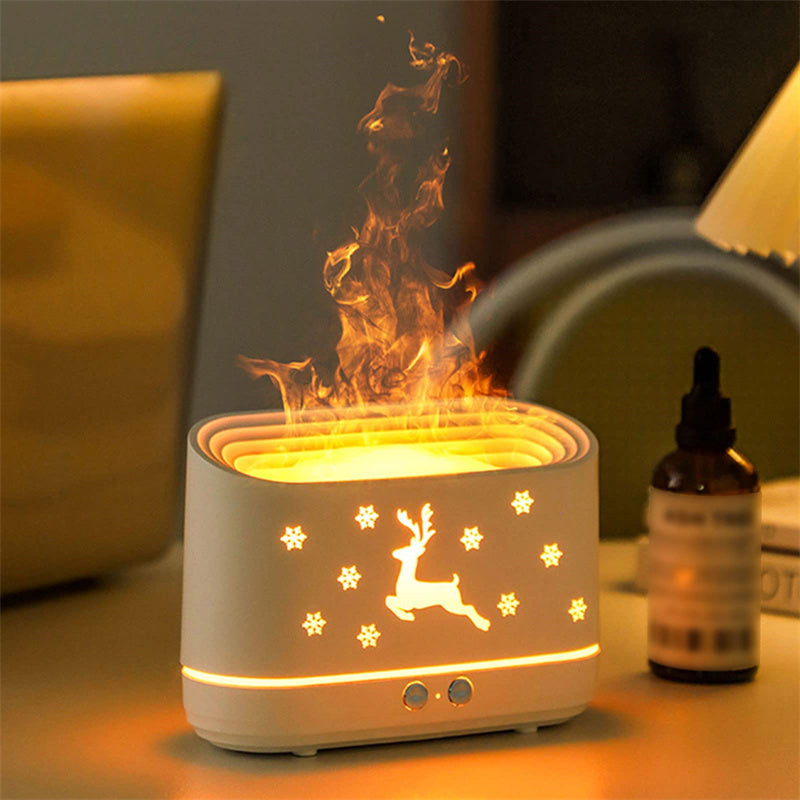 Diffuseur d'humidificateur Elk Flame silencieux, lampe d'atmosphère pour la maison, décorations de Noël pour la maison.