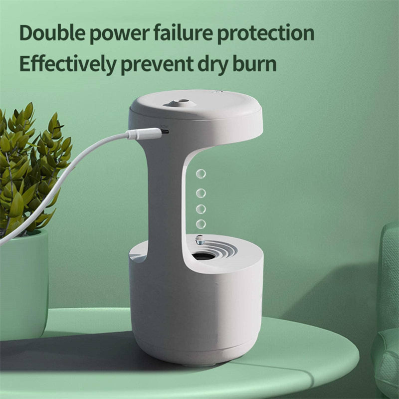 Humidificateur anti-gravité de chambre avec horloge, diffuseur d'arôme à reflux d'eau goutte à goutte, grande capacité, silencieux, brouillard épais, pulvérisateur domestique.