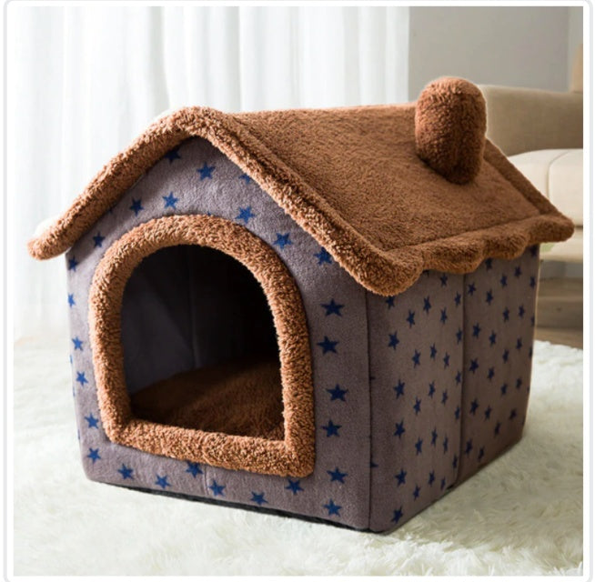 Maison pour chien pliable, lit pour chat, villa d'hiver pour chien, chenil de sommeil, nid amovible, cave chaude et fermée, canapé pour animaux de compagnie.