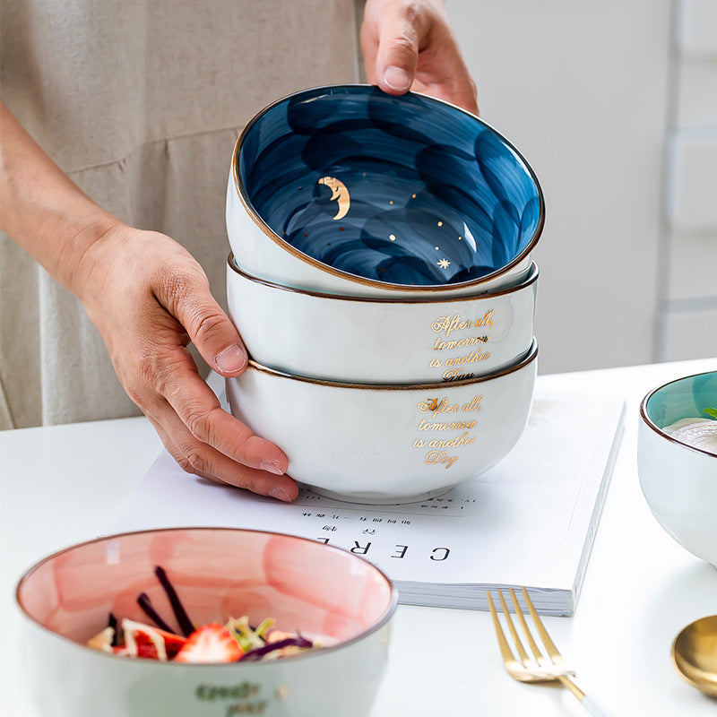 Bol à salade en céramique pour petit-déjeuner avec un joli bol à manger