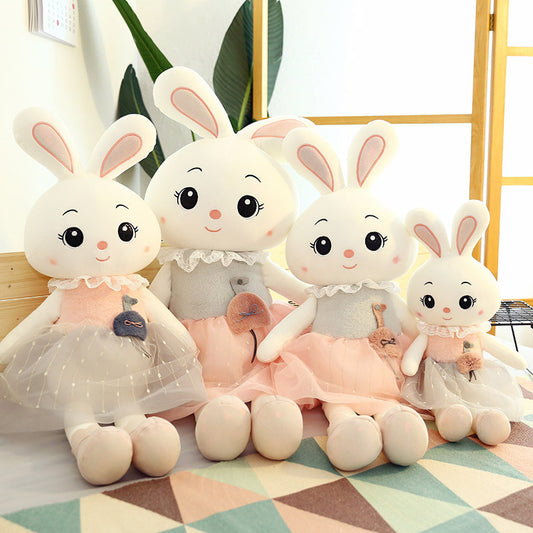 Jouet en peluche lapin mignon poupée cadeau d'anniversaire oreiller de couchage