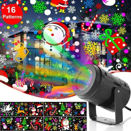 Lumières de fête de Noël, projecteur de flocons de neige, lumière LED, lumière de scène, motif de Noël tournant, éclairage de vacances en extérieur, décoration de jardin pour Noël.