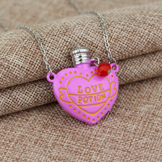 Collier tendance avec pendentif en forme de bouteille de pilules d'amour et de poison d'amour, cadeau de Saint-Valentin