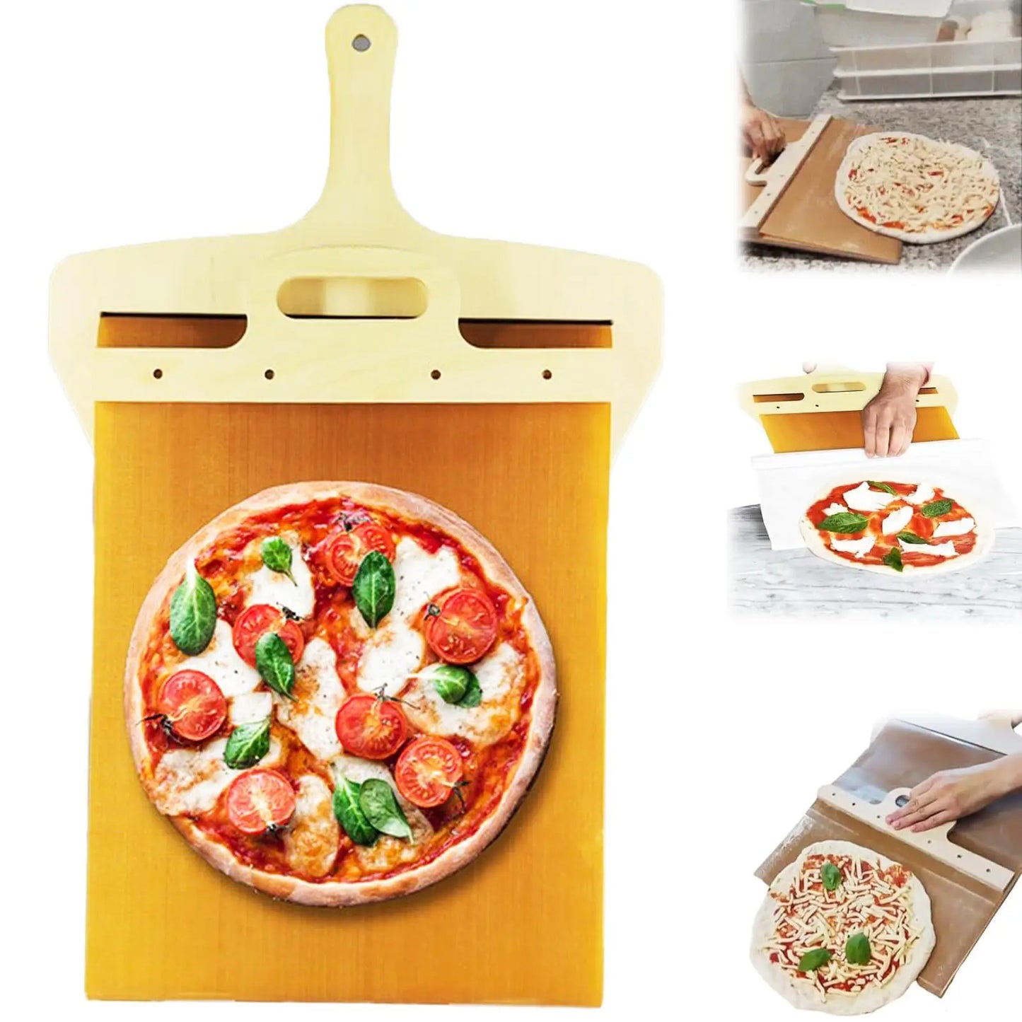 Gadgets de cuisine Pelle à pizza coulissante Planche à découper lisse antiadhésive Planche de transfert de rangement Outil de cuisson de cuisine