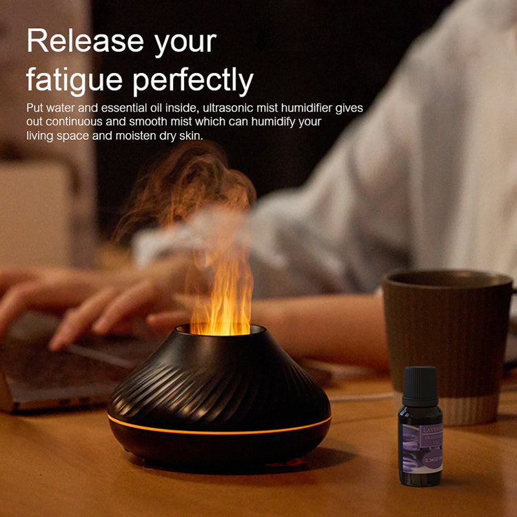 Diffuseur d'arôme à flamme RGB le plus récent 130Ml humidificateur à flamme colorée 3D diffuseur de feu volcanique
