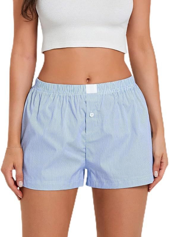 Short de plage à carreaux simple pour femme, pantalon ample et décontracté