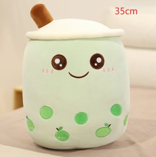 Jouet en peluche de tasse de thé au lait à la fraise, boisson en peluche douce, coussin de thé à bulles, cadeau pour enfants.