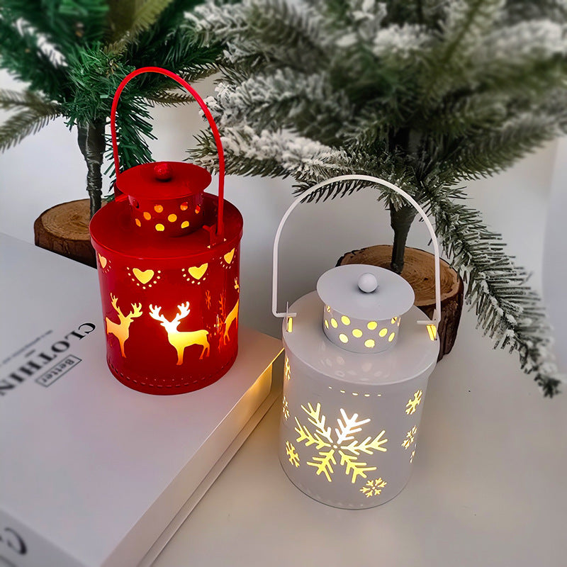 Lumières de bougie de Noël LED petites lanternes lumières de vent bougies électroniques décoration créative de vacances style nordique.