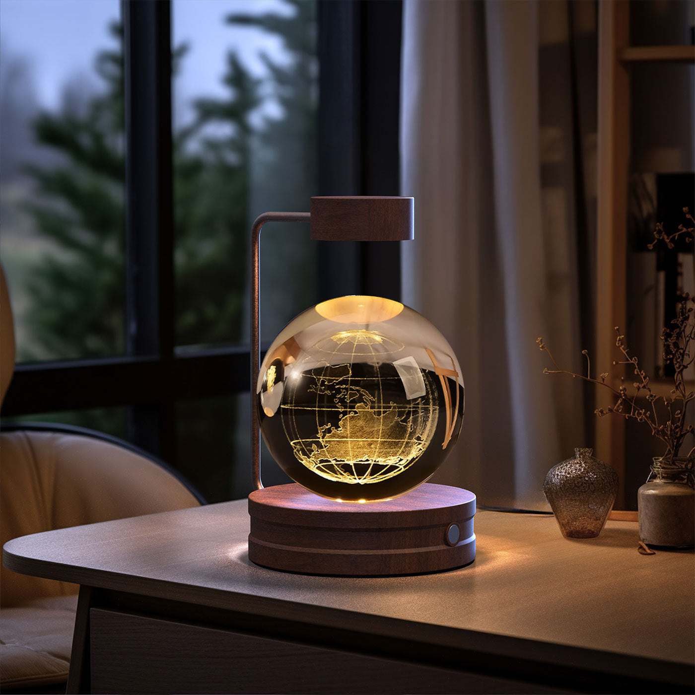 Lampe de chevet à lumière nocturne intérieure en forme de dinosaure cosmique à boule de cristal, alimentation USB, lumière chaude, cadeau d'anniversaire.