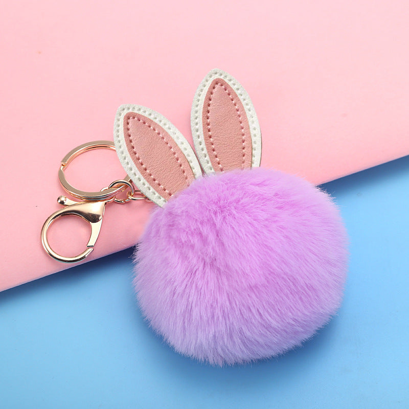 Petit pendentif boule pelucheuse pour sac d'école pour fille