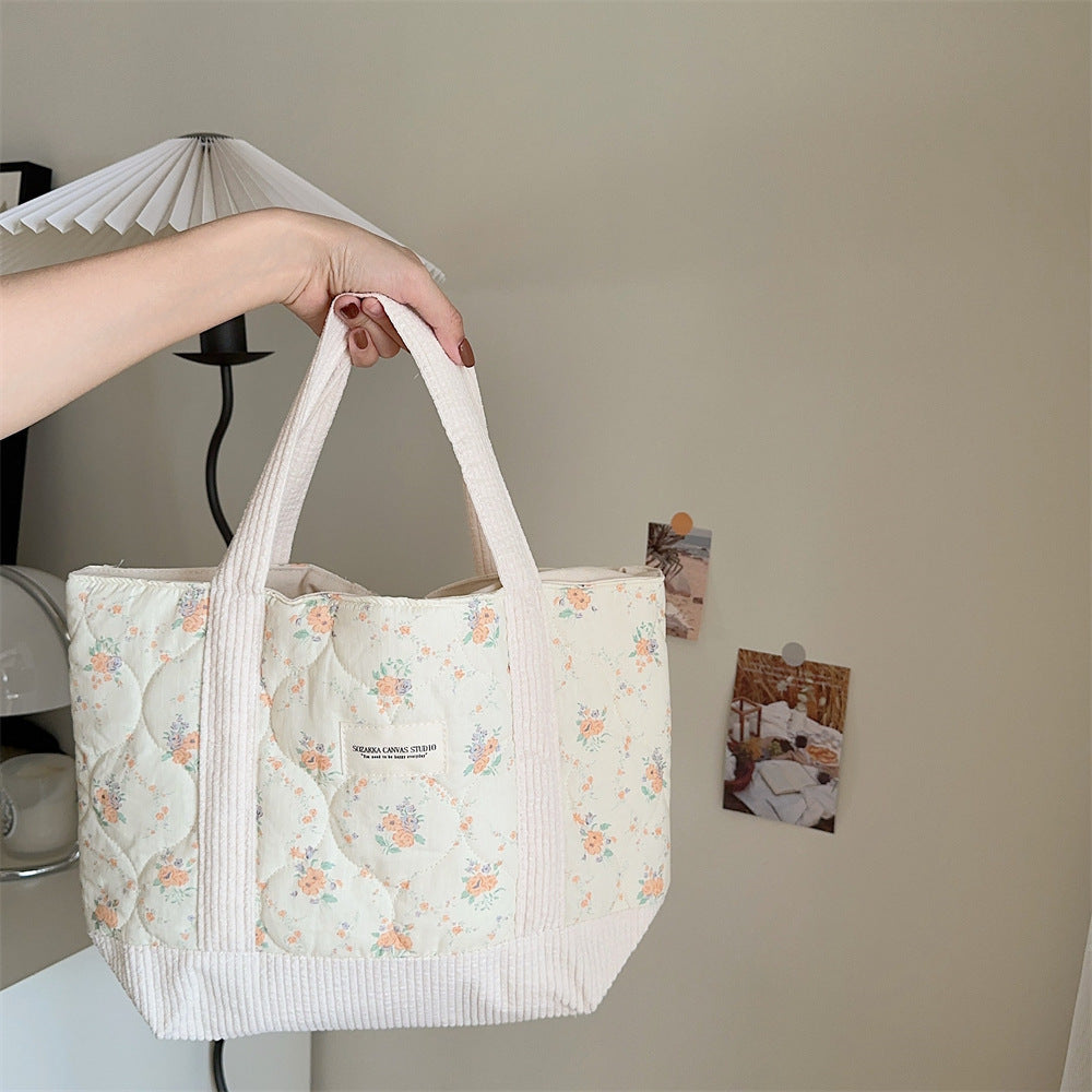 Sac à main matelassé patchwork rétro fleuri pour les déplacements