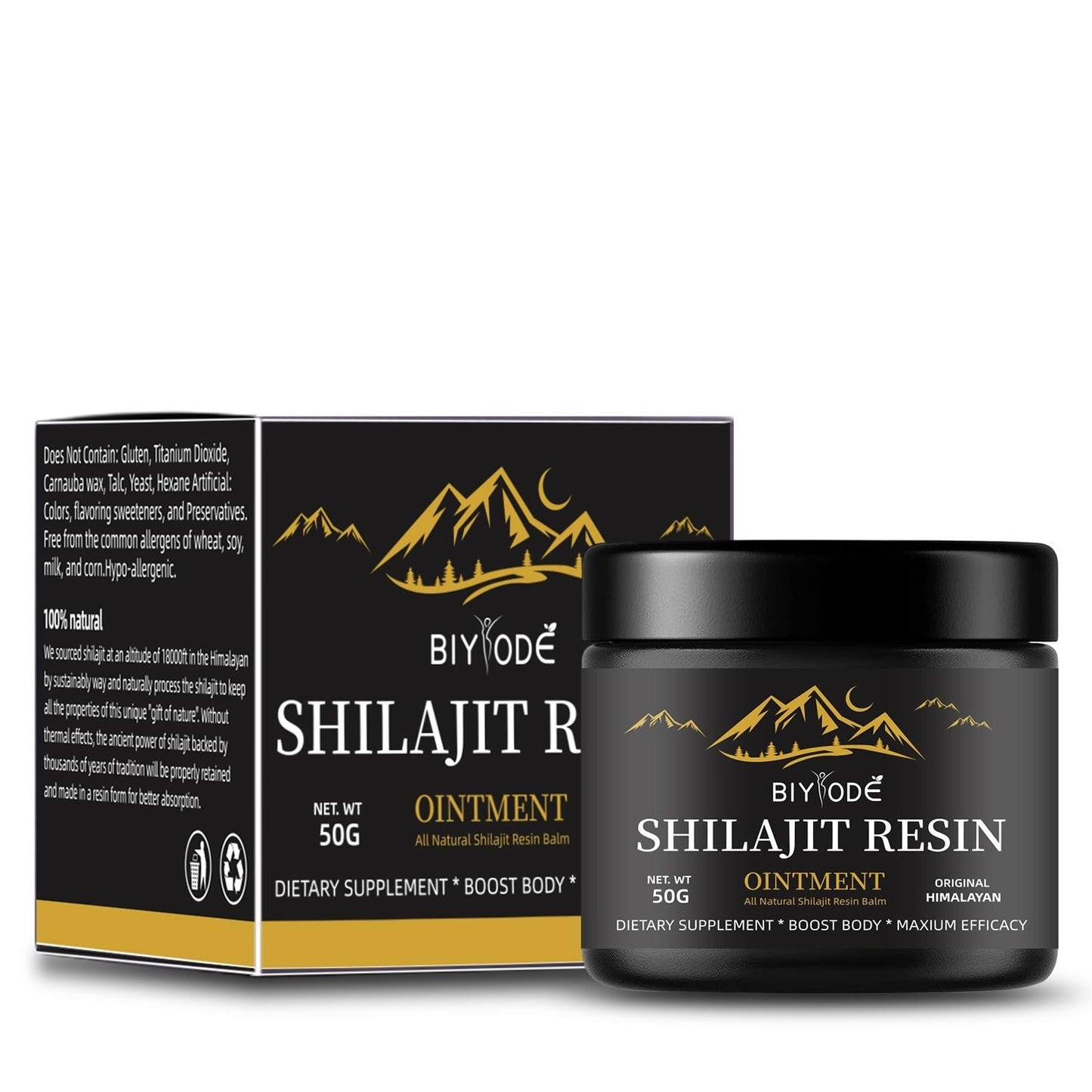 Gommes Shilajit de l'Himalaya pur avec Ashwagandha, Gokshura et autres herbes L Sans sucre ajouté L 60 comprimés à croquer Complément alimentaire