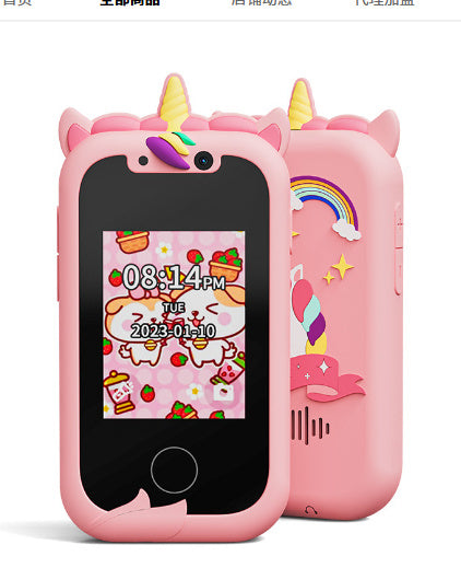 Téléphone mobile pour enfants à écran tactile à double caméra.