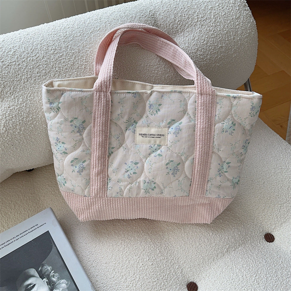 Sac à main matelassé patchwork rétro fleuri pour les déplacements