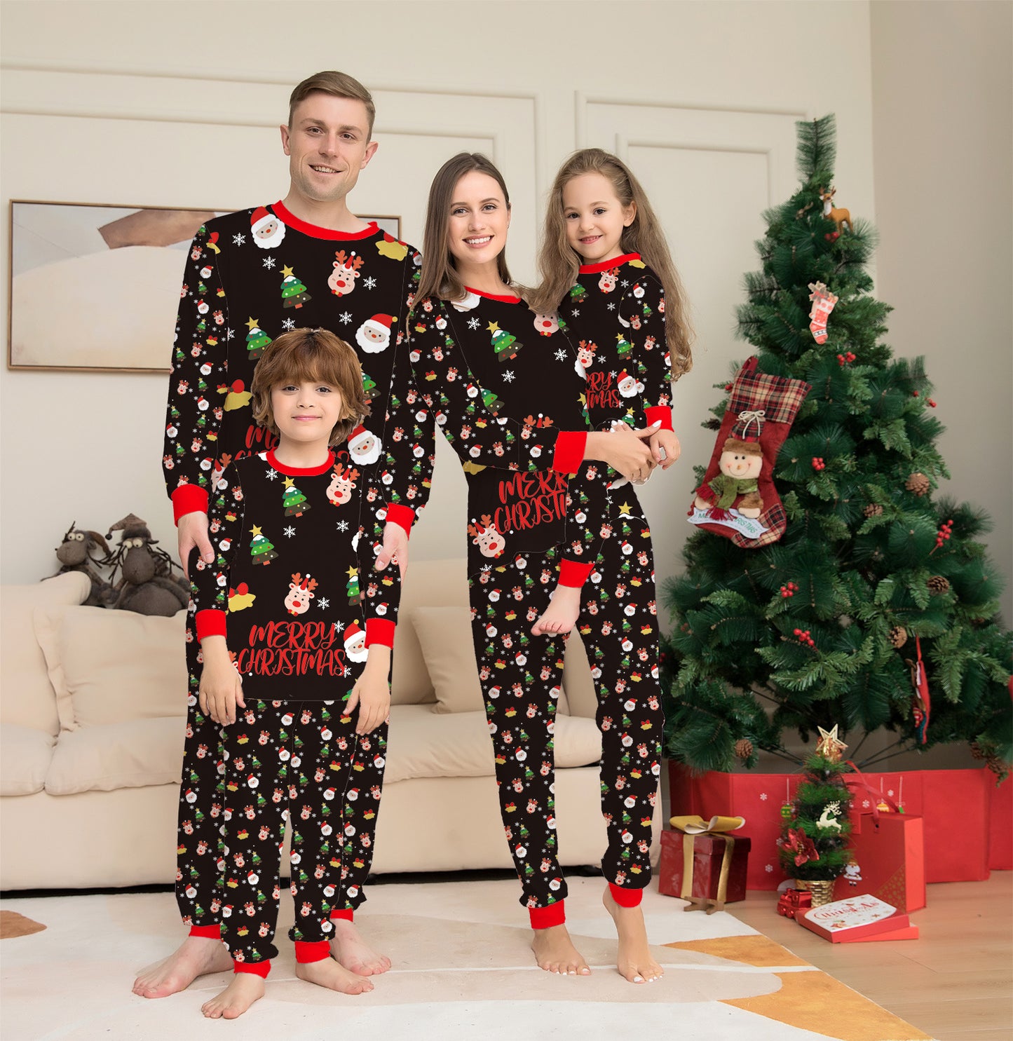 Ensemble de pyjamas assortis de Noël pour la famille, pyjamas de Noël pour la famille, vêtements de nuit de Noël.