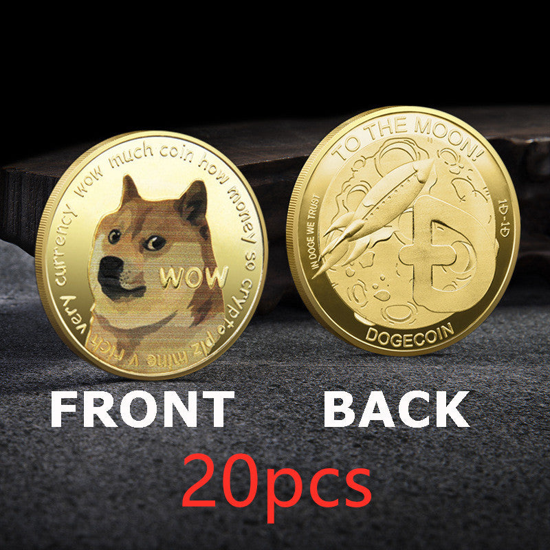 WOW Doge coin To The Moon In Doge We Trust Pièces commémoratives plaquées or Motif de chien mignon Collection imprimée Cadeaux