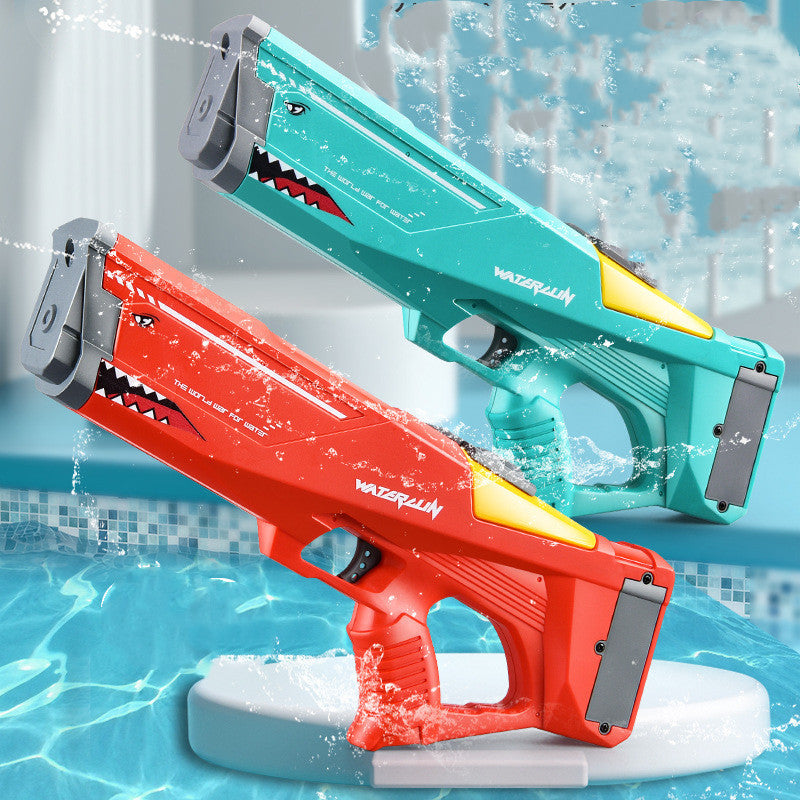 Jouets de pistolet à eau électrique automatique requin haute pression pour l'extérieur, jouet d'été pour la plage, bataille d'eau pour enfants, fête à la piscine, jouet aquatique.