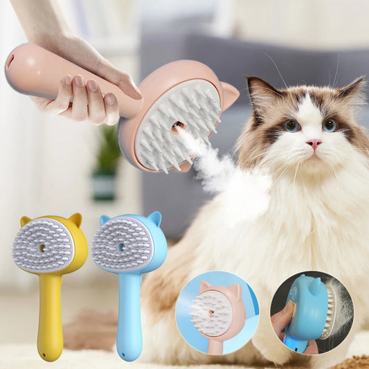 Brosse de nettoyage des poils avec brume Brosse de toilettage multifonctionnelle pour chat Brosse de lissage autonettoyante rechargeable pour animaux de compagnie Chiens et chats Produits pour animaux de compagnie