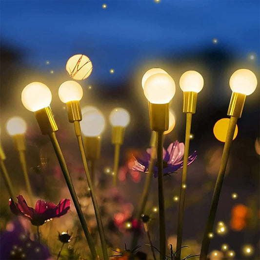 Lumière solaire Firefly de simulation pour décoration de jardin extérieur, lampe de paysage, décor de Noël, lumières LED solaires, lumières de jardin extérieur.