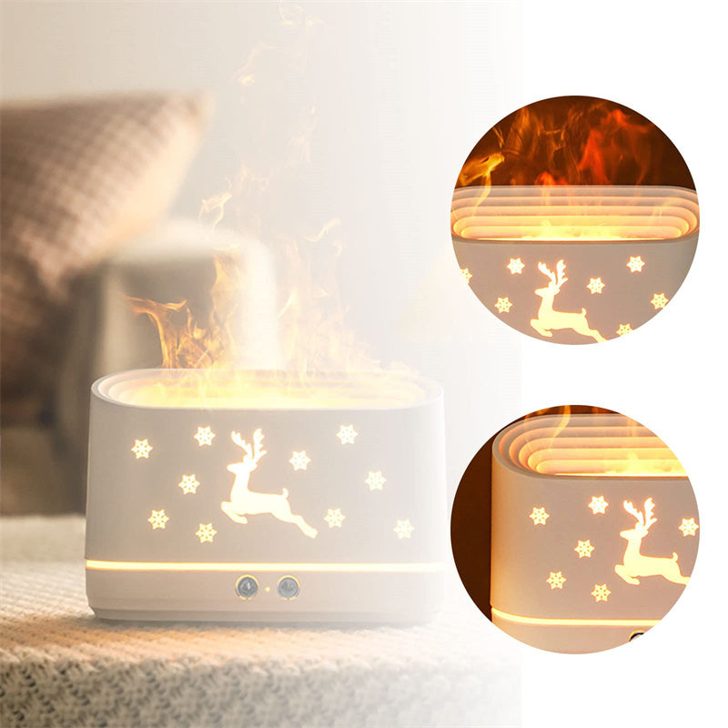 Diffuseur d'humidificateur Elk Flame silencieux, lampe d'atmosphère pour la maison, décorations de Noël pour la maison.