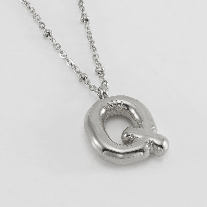 Collier avec pendentif lettre bulle tendance pour femme