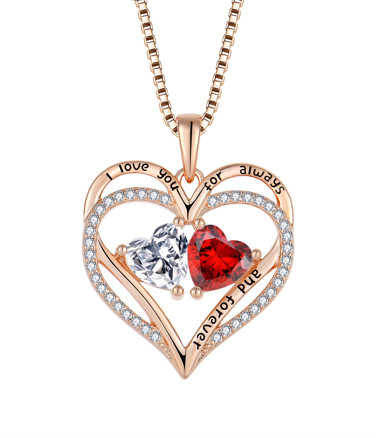 Collier en argent S925 Double Amour avec strass, collier en forme de cœur de personnalité mode, cadeau de la Saint-Valentin.