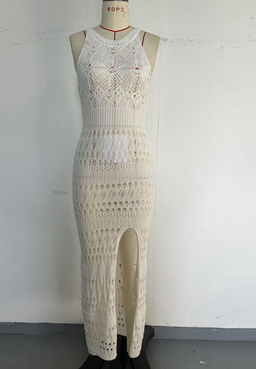 Robe moulante à fente haute sur le côté pour femme