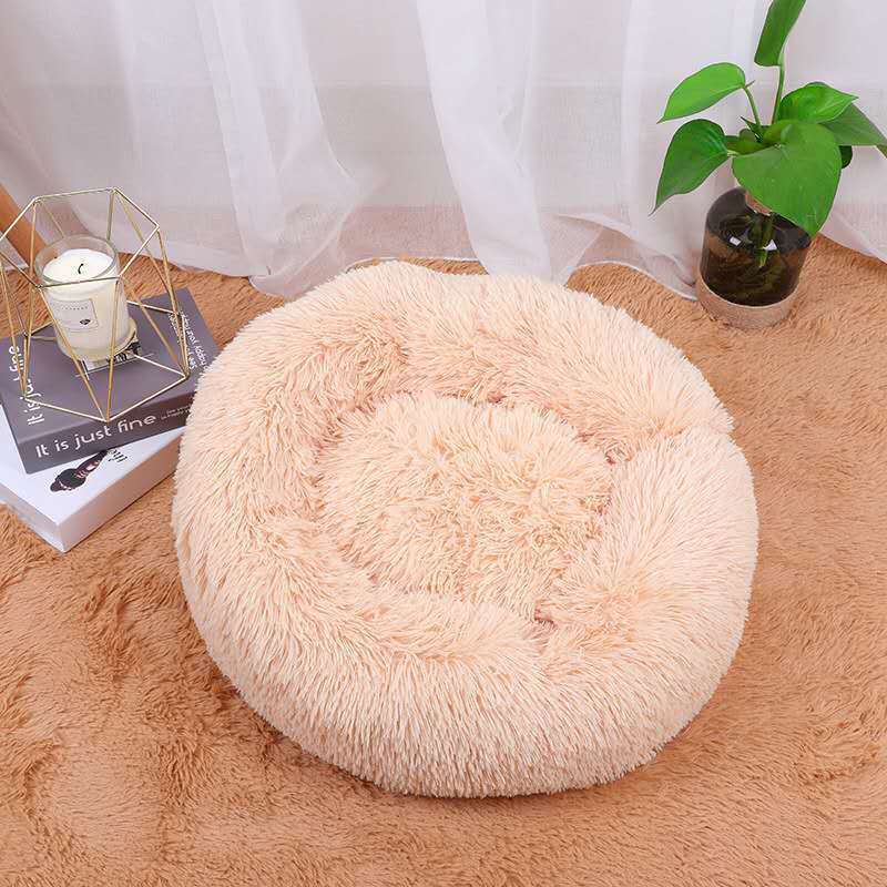 Tapis d'hiver chaud pour chien en peluche et rond