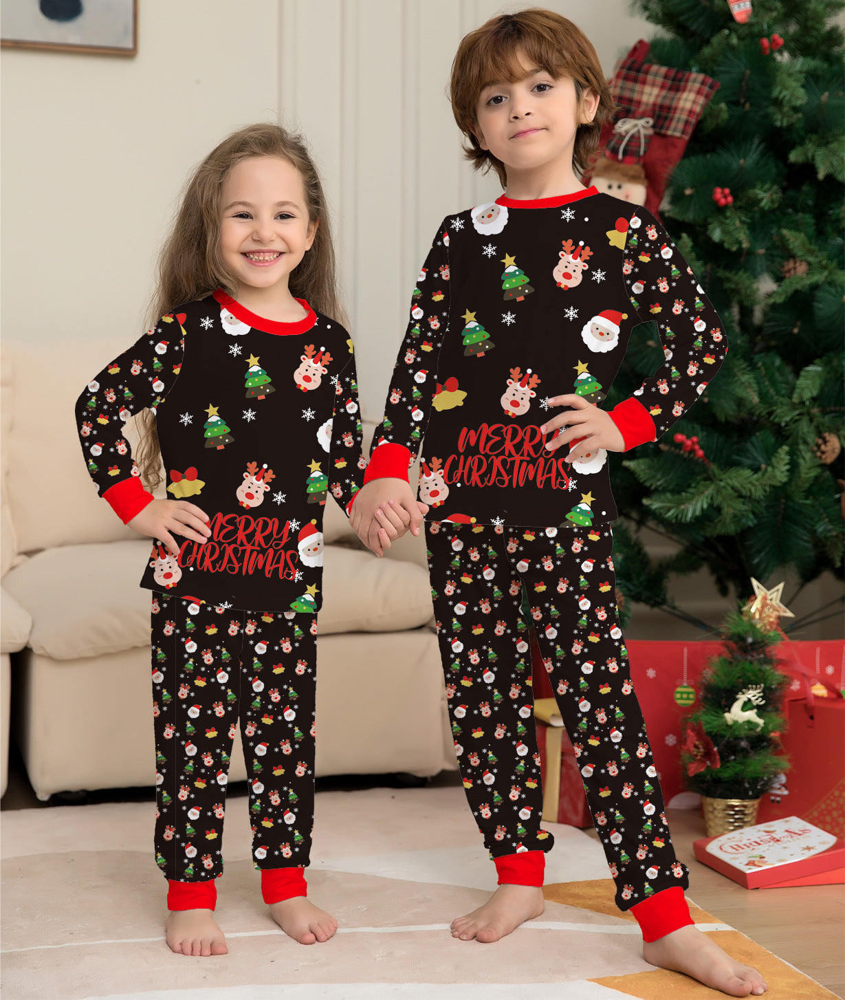 Ensemble de pyjamas assortis de Noël pour la famille, pyjamas de Noël pour la famille, vêtements de nuit de Noël.