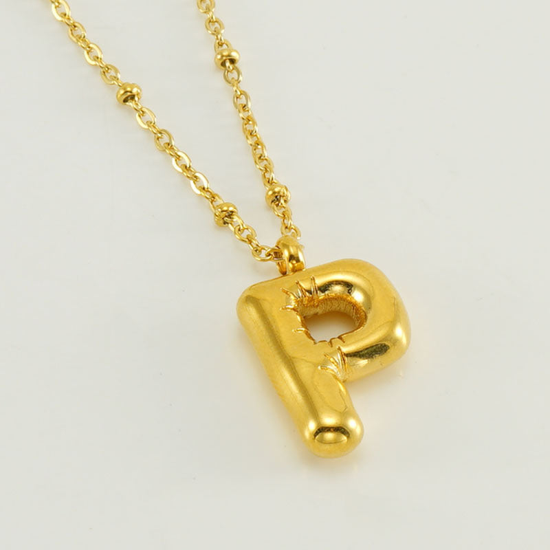 Collier avec pendentif lettre bulle tendance pour femme