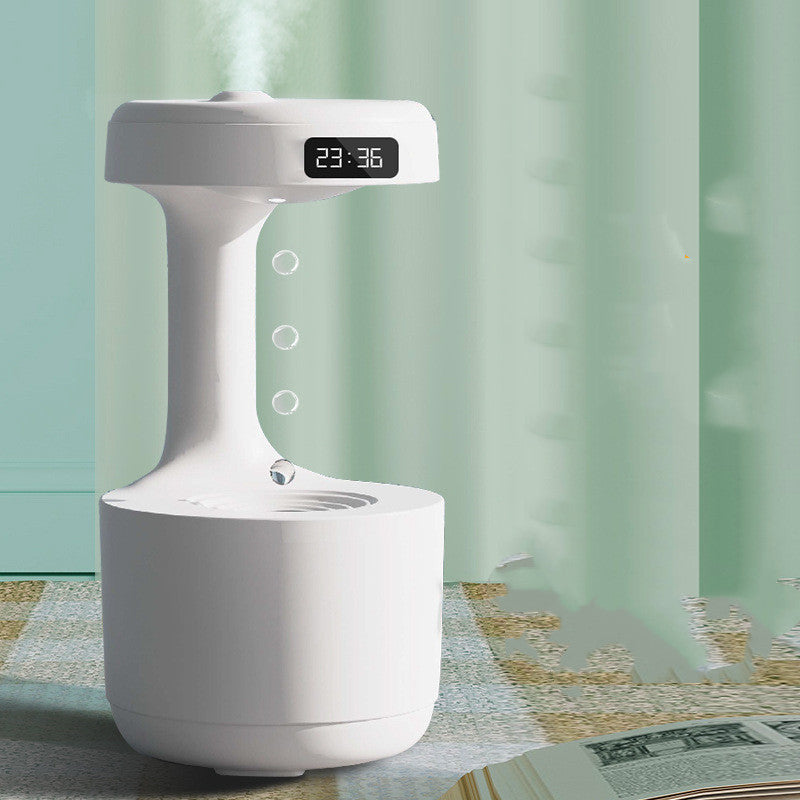 Humidificateur anti-gravité de chambre avec horloge, diffuseur d'arôme à reflux d'eau goutte à goutte, grande capacité, silencieux, brouillard épais, pulvérisateur domestique.