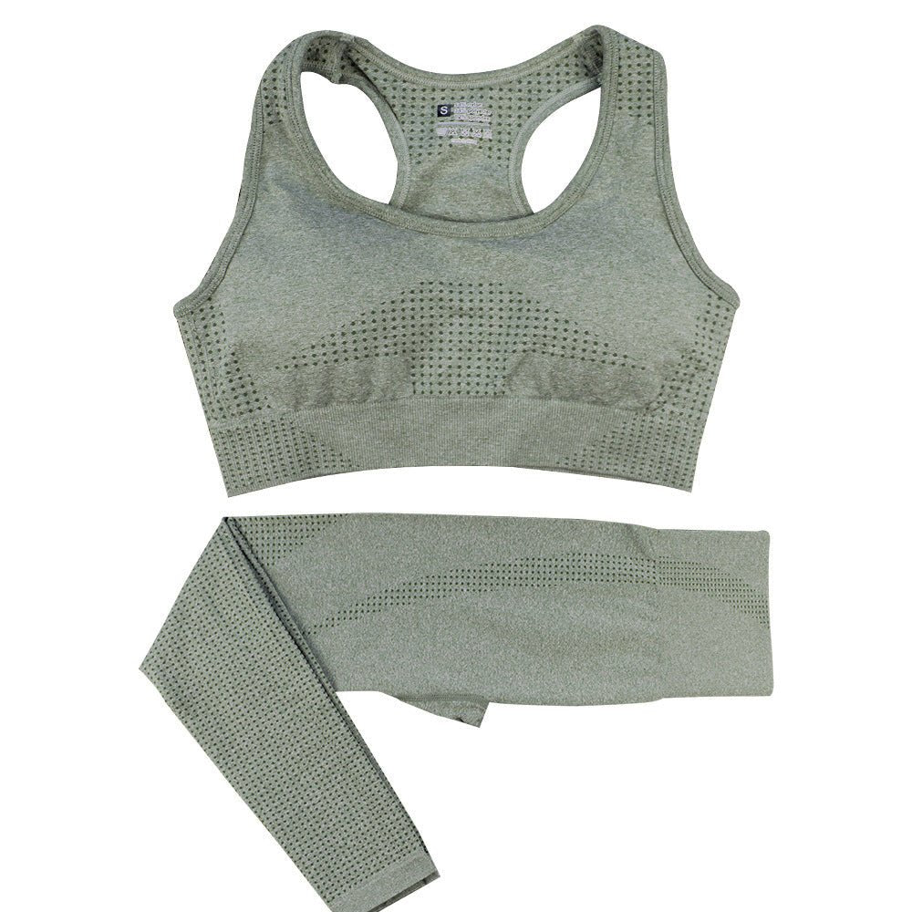 Ensemble de yoga 2 pièces sans couture pour femmes, survêtement, leggings taille haute, vêtements de sport, haut court de fitness, combinaisons de sport, ensemble de gymnastique - KaoKao