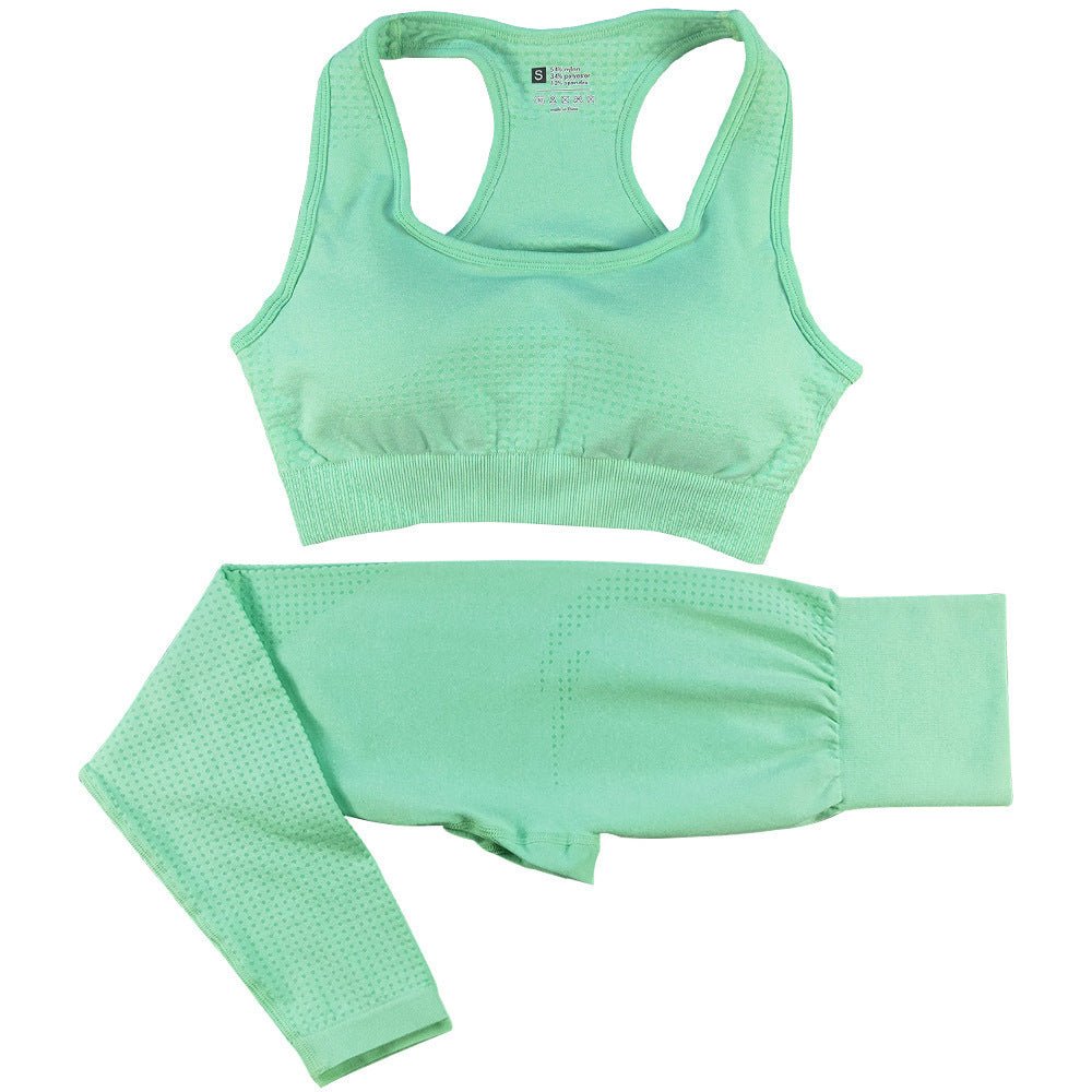 Ensemble de yoga 2 pièces sans couture pour femmes, survêtement, leggings taille haute, vêtements de sport, haut court de fitness, combinaisons de sport, ensemble de gymnastique - KaoKao
