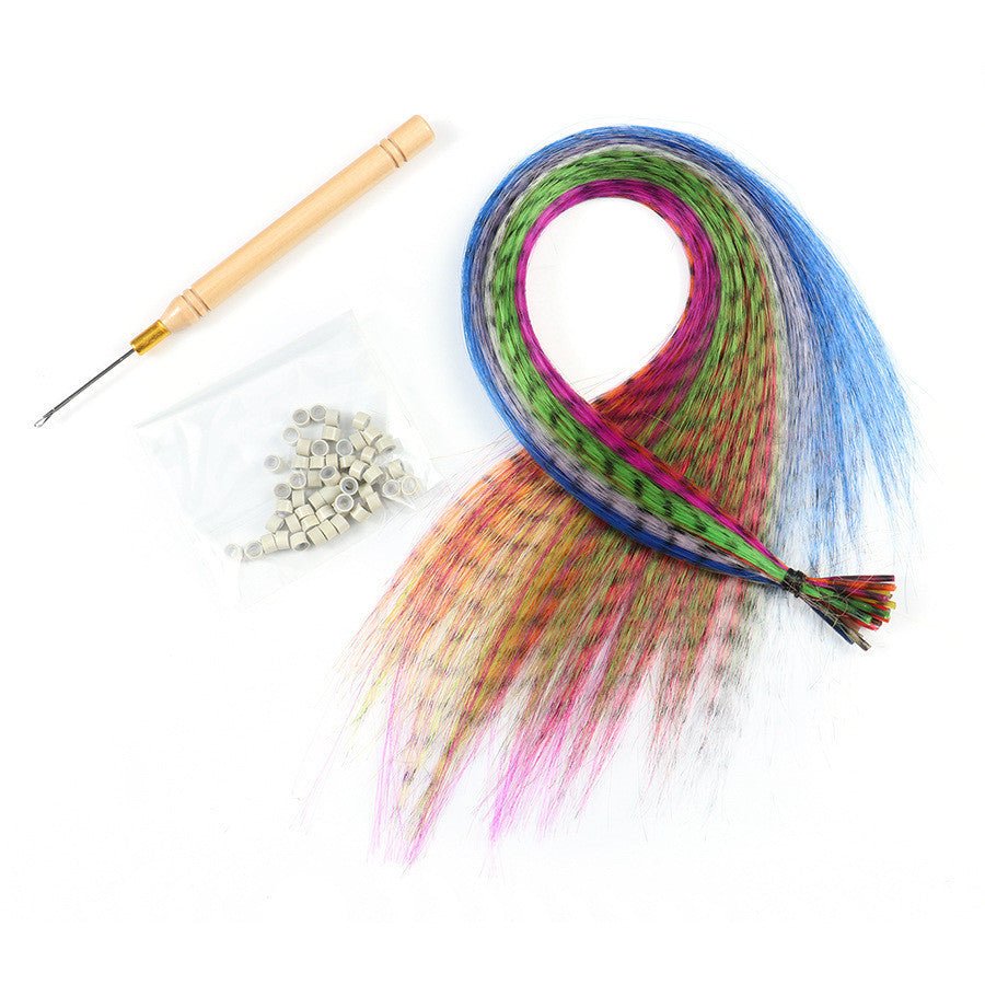 Extensions de cheveux en plumes Couleur 10 - 60 Set Multicolore - KaoKao