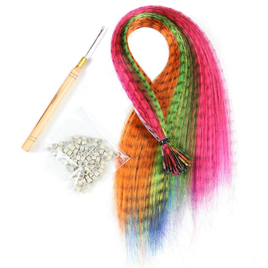 Extensions de cheveux en plumes Couleur 10 - 60 Set Multicolore - KaoKao